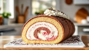 Neapolitan Ice Cream Cake Roll Recipe Photo