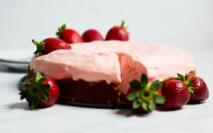 No-Bake Strawberry Cheesecake Dome Recipe Photo