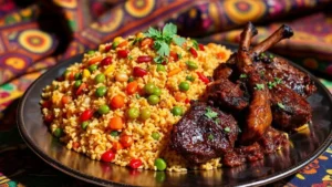 Wakandan Jeweled Vegetable Pilau With Berbere Braised Lamb Recipe Photo